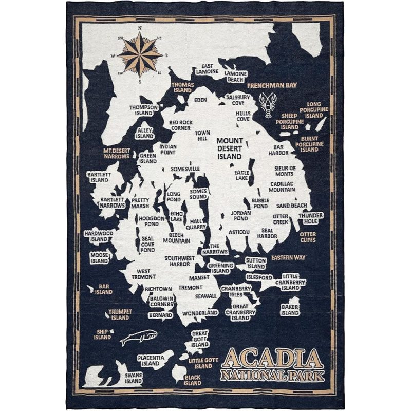 Acadia National Park Wool Throw Navy active Current Dry clean or hand wash Full Price