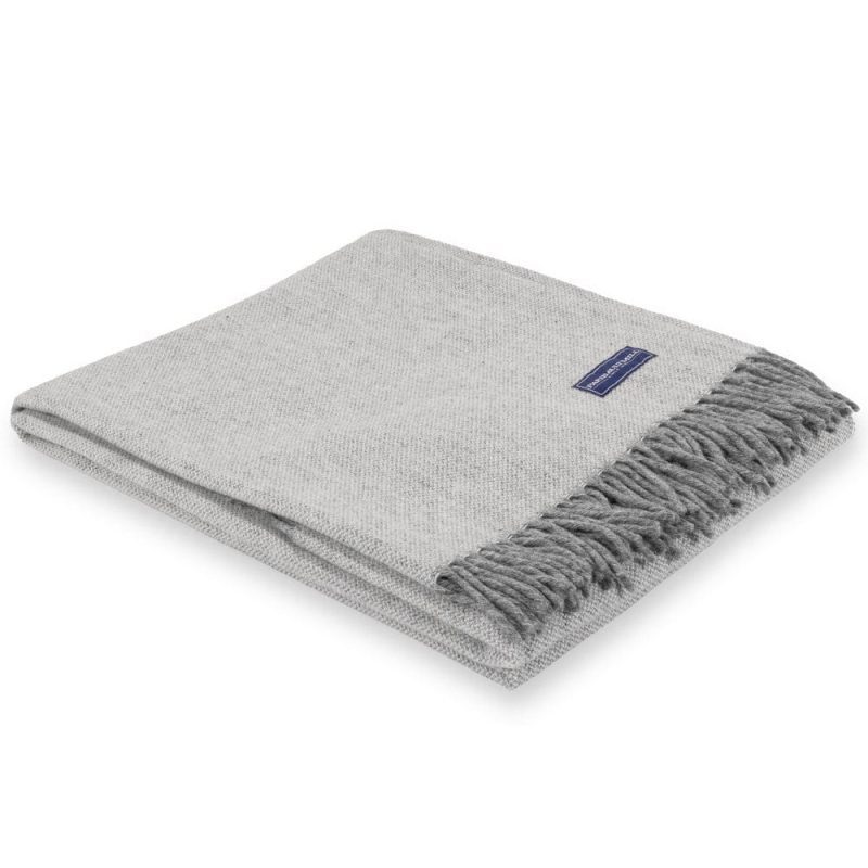 Ashby Wool Throw Blanket Natural Twill active Current group-gallery machine washable personalization Solids