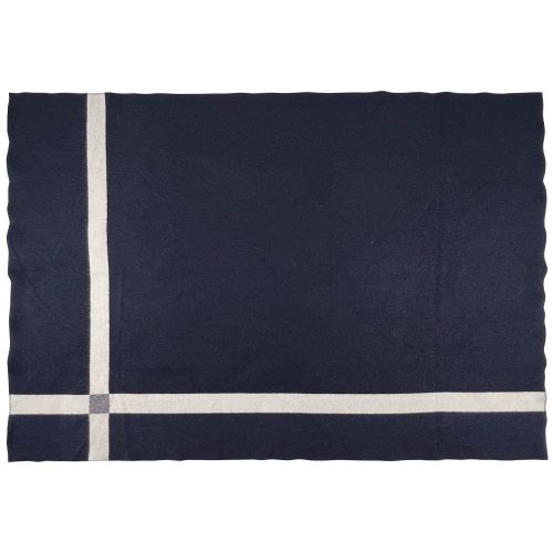 Factory Second Blue/White Plaid Wool Throw Navy active Dry clean or hand wash