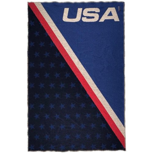 USA Bobsled Team Wool Throw Blanket Blue active Current Dry clean or hand wash group-gallery