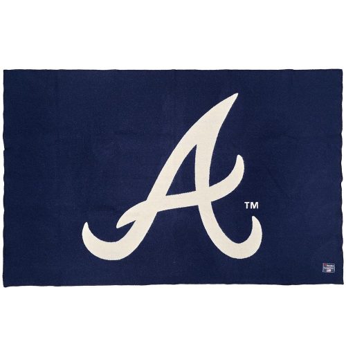 Atlanta Braves Wool Throw Blanket Navy active Current Dry clean or hand wash MLB personalization