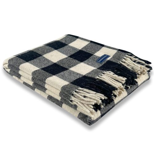 Buffalo Check Wool Throw Blanket White Black active Current Full Price group-gallery machine washable Patterns & Plaids