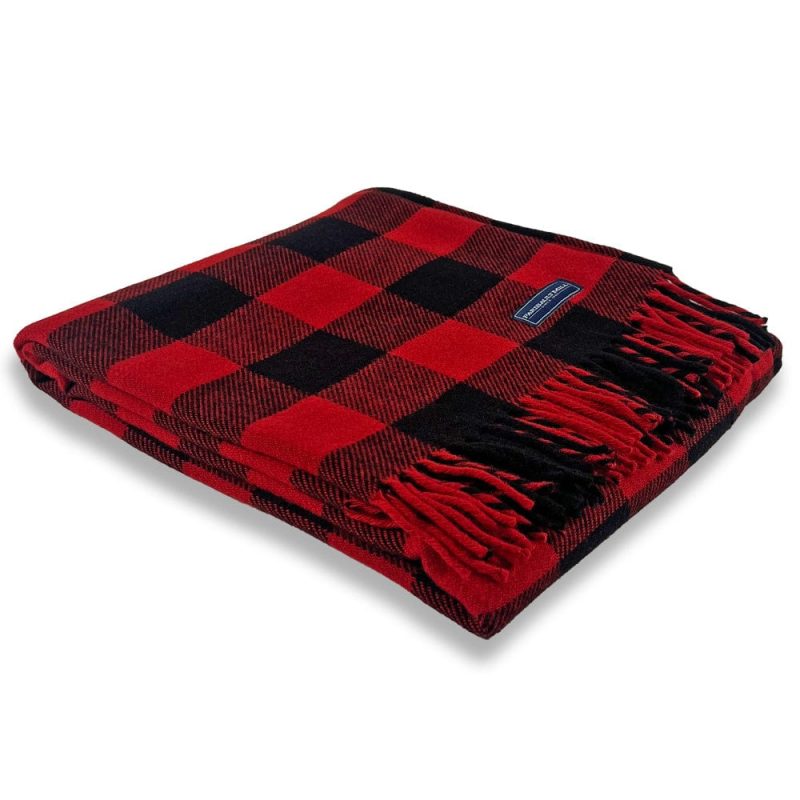 Buffalo Check Wool Throw Blanket Red Black active Current Full Price group-gallery machine washable Patterns & Plaids