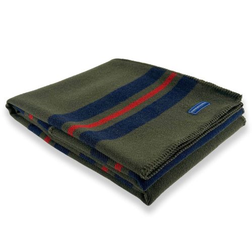 Cabin Wool Throw - Olive Olive Navy Red active Current group-gallery machine washable Stripes