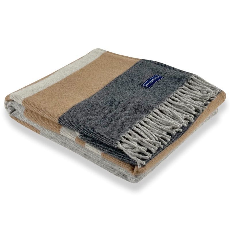 Cottage Wool Throw Blanket Beige Gray active Full Price group-gallery machine washable Patterns & Plaids