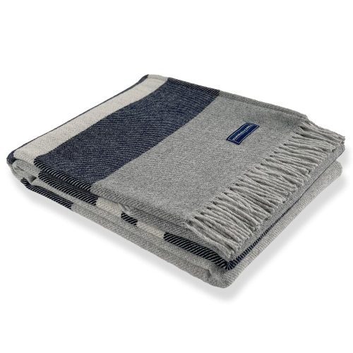 Cottage Wool Throw Blanket Blue Gray active Full Price group-gallery machine washable Patterns & Plaids