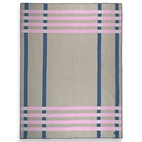 Frame Plaid Cotton Throw - Beige Beige active Dry clean or hand wash