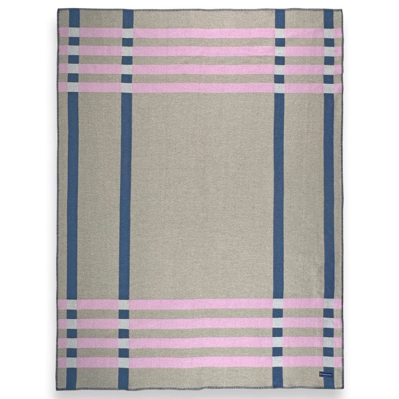 Frame Plaid Cotton Throw - Beige Beige active Dry clean or hand wash