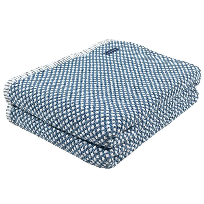 Edgecomb Cotton Blanket French Blue active Current Full group-gallery King machine washable personalization Queen Solids Twin