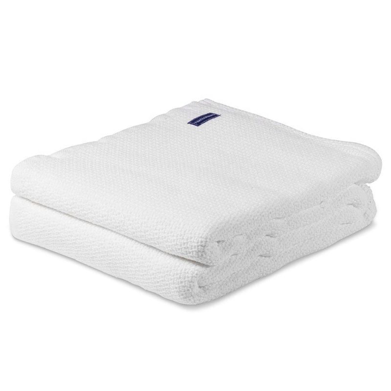 Edgecomb Cotton Blanket White active Current Full group-gallery King machine washable personalization Queen Solids Twin