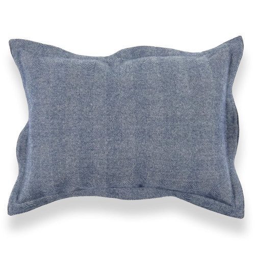 Coastal Cottage Herringbone Wool Sham Blue Steel active Bed Shams Current group-gallery machine washable