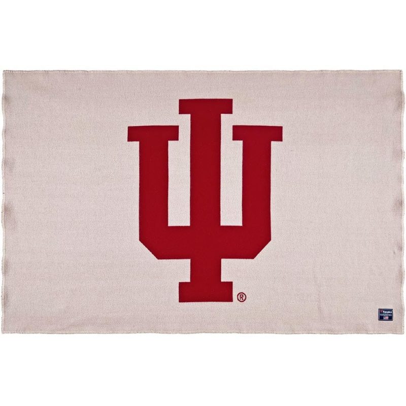 Indiana University Wool Throw White active Current Dry clean or hand wash personalization