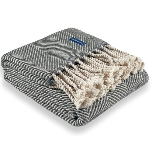 Islesboro Cotton & Alpaca Throw Natural Grey Heather active Current dry clean only Full Price group-gallery