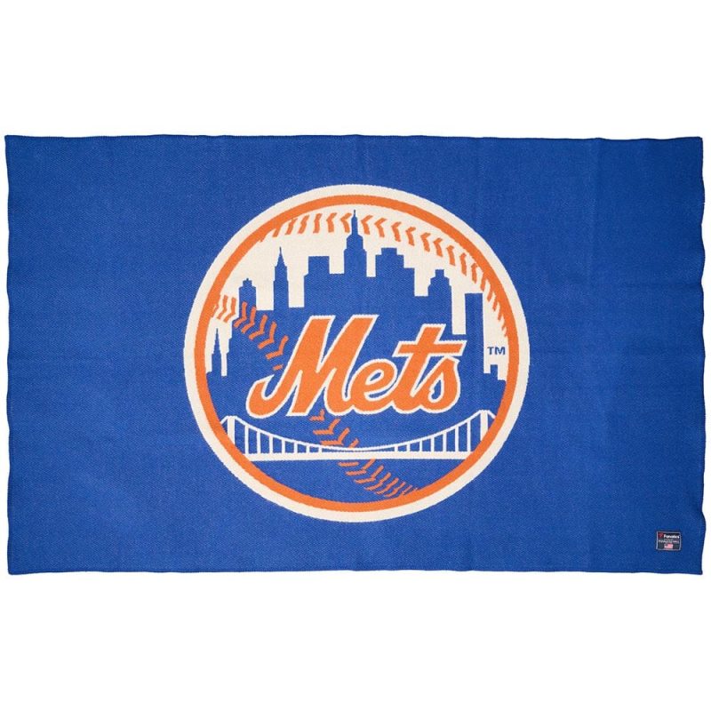 New York Mets Wool Throw Blanket Blue active Current Dry clean or hand wash MLB personalization