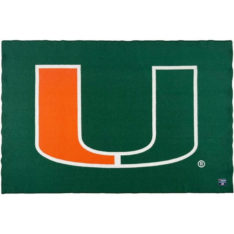 Miami Hurricanes Wool Throw Green active Current Dry clean or hand wash personalization