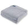 Monhegan Cotton Throw Without Fringe - Misty Blue Misty Blue Fringeless active All Throws Best Seller Cotton Throws FWM Herringbone Collection Herringbone Throw machine washable Throws