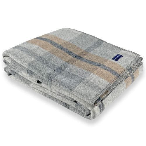 Northfield Plaid Wool Blanket Heritage Beige active Current Full group-gallery machine washable Patterns & Plaids