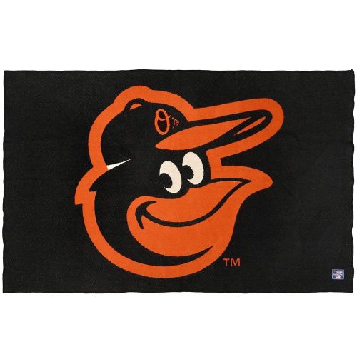 Baltimore Orioles Wool Throw Blanket Black active Current Dry clean or hand wash MLB personalization