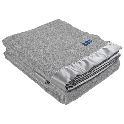 Pure & Simple Satin Wool Blanket Heather Gray active Current Full Full Price group-gallery King machine washable Queen Solids Twin