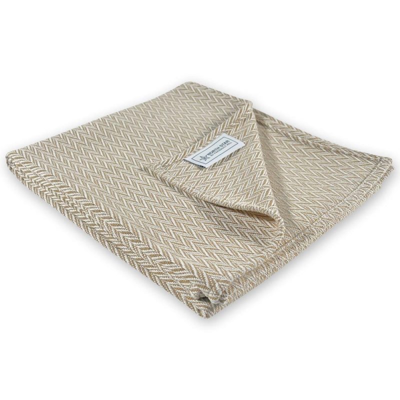 North Star Reverse Twill Throw - Tan Tan Current Full Price group-gallery Machine Washable north star sustainable throws