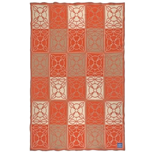 Rubinski Works Four Directions Flora Throw Orange active Artist Collection Current Dry clean or hand wash Full Price