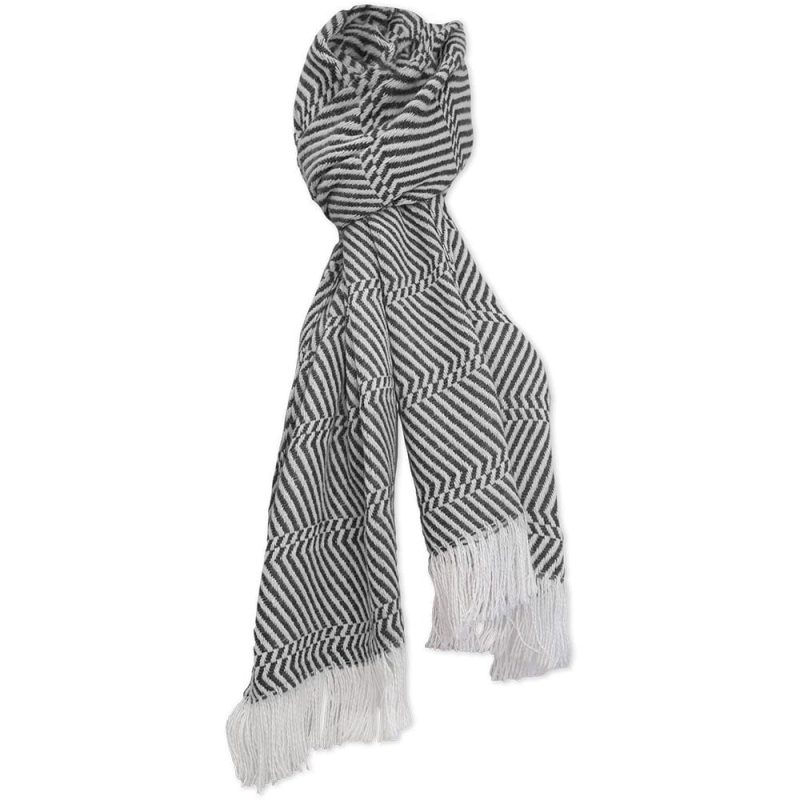 North Star Herringbone Stripe Alzheimer's Scarf - Charcoal Charcoal Current Full Price group-gallery Machine Washable sustainable throws