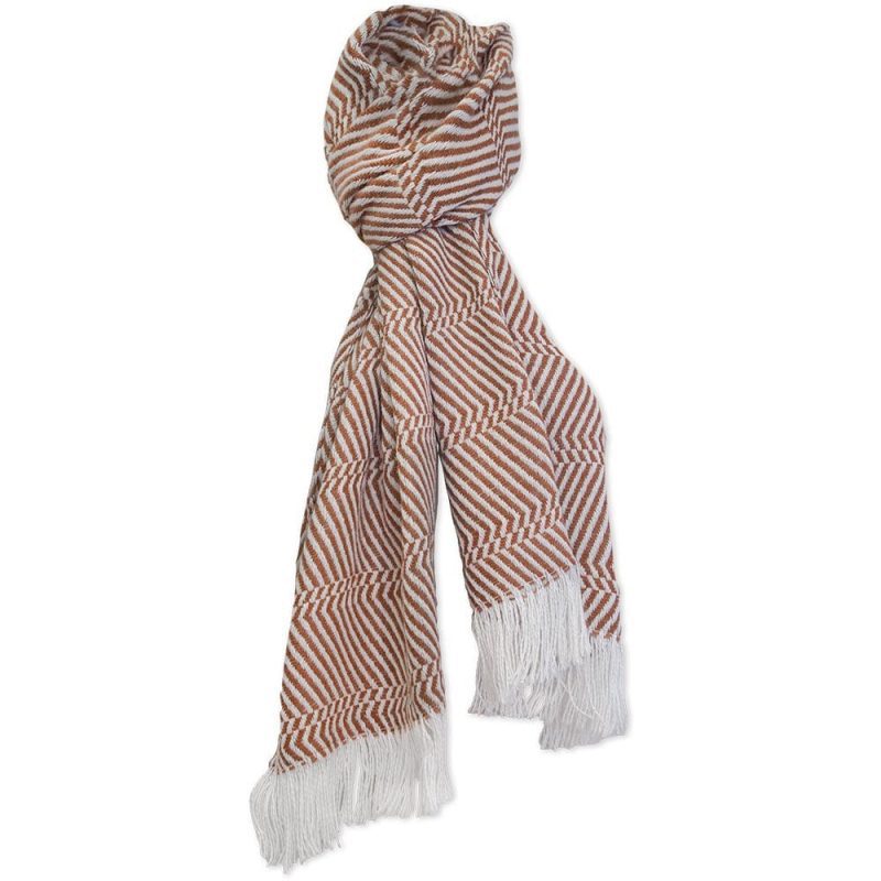 North Star Herringbone Stripe Scarf - Rust Rust Current Full Price group-gallery Machine Washable sustainable throws