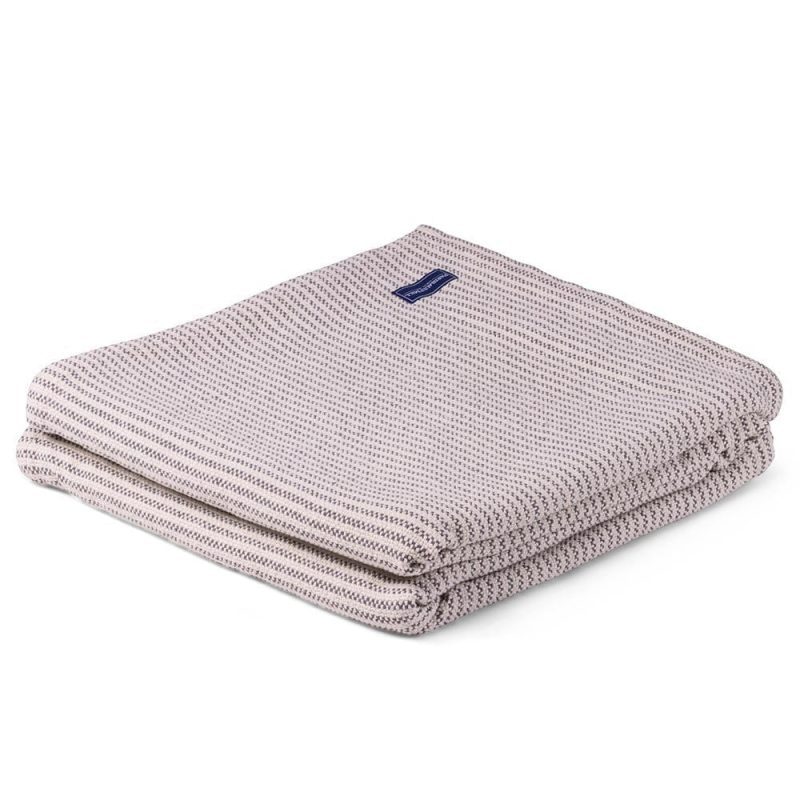 Winslow Cotton Blanket - Slate Slate active Current Full group-gallery King machine washable Queen Stripes Twin