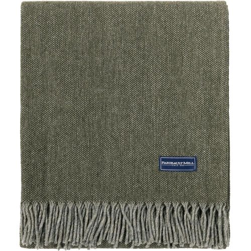 faribault mill ashby green top down wool throw blanket 30021328863341