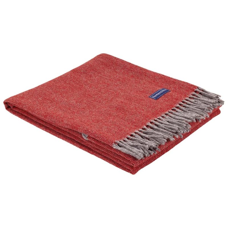 Ashby Wool Throw Blanket Red Twill active Current group-gallery machine washable personalization Solids