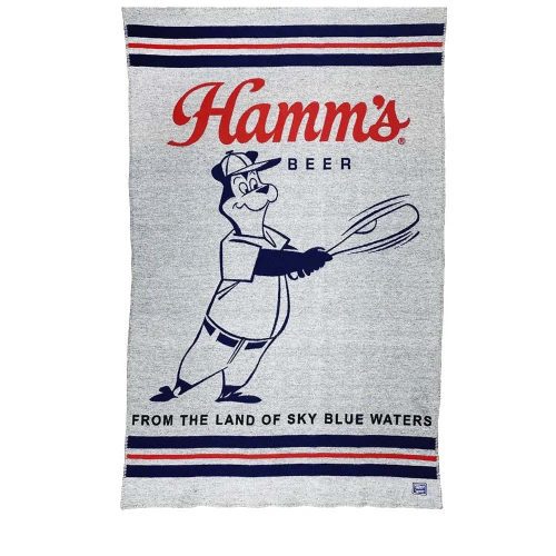 Hamm's Beer Baseball Bear Wool Throw Blanket Baseball Bear active Current Dry clean or hand wash