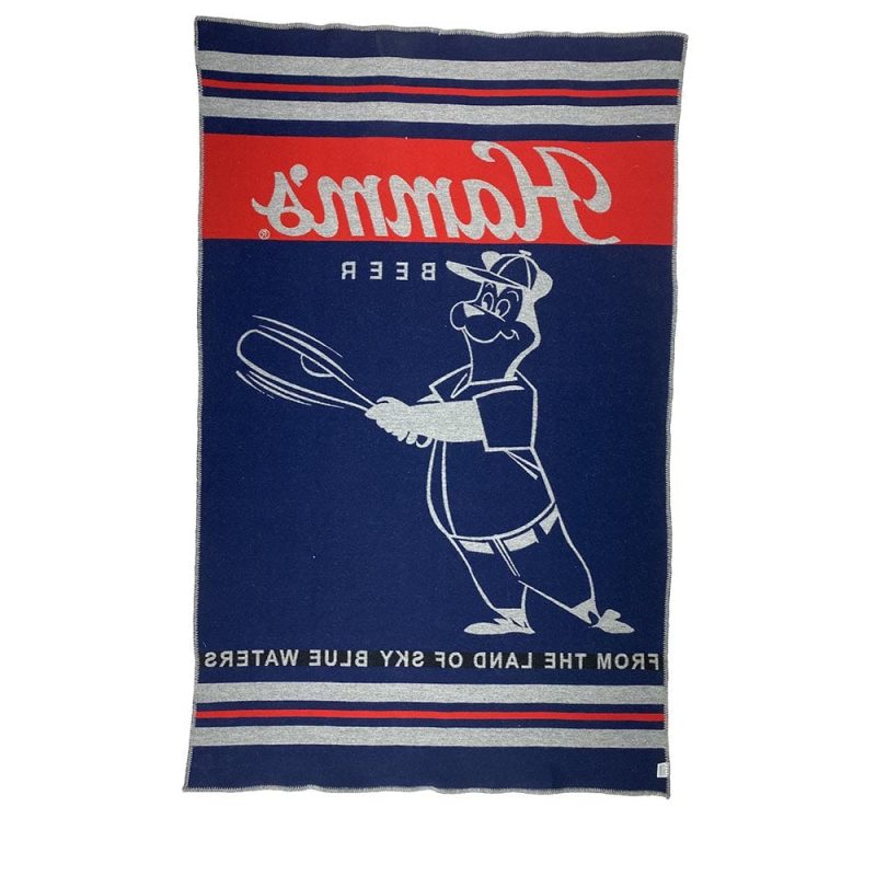 faribault mill baseball bear hamm s beer baseball bear wool throw blanket 29533279027309