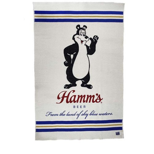 Hamm's Beer Bear Wool Throw Blanket Beer Bear active Current Dry clean or hand wash