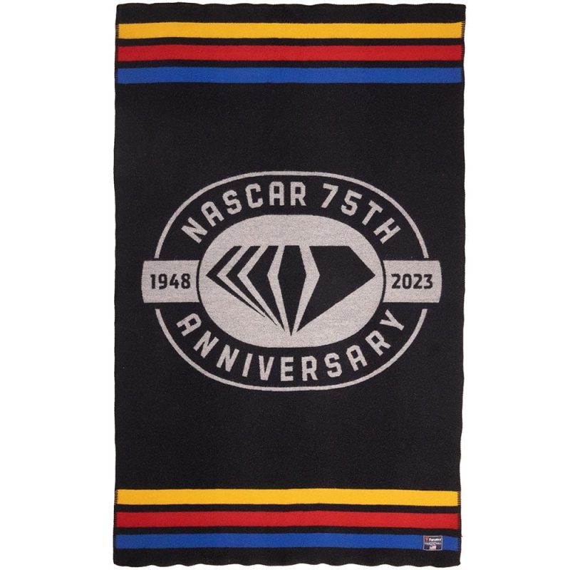 Nascar 75th Anniversary Wool Throw Black active Current Dry clean or hand wash personalization