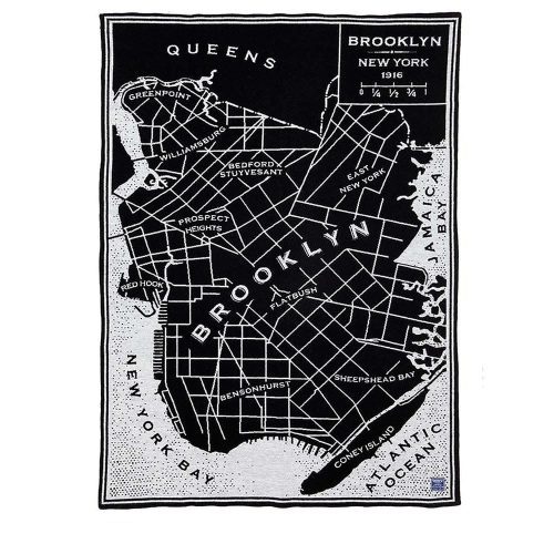 Brooklyn Map Wool Throw Brooklyn active Current Dry clean or hand wash Full Price Lakes & Maps