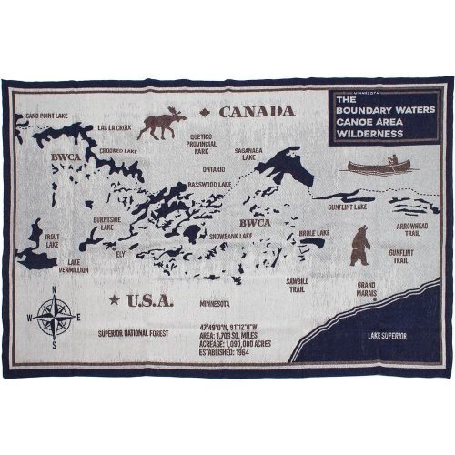 Factory Second BWCA Map Wool Throw Blanket BWCA Map active Dry clean or hand wash Lakes & Maps