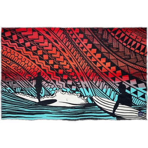 Thad Nakao "Dawn Patrol" Wool Throw Blanket Dawn Patrol active Artist Collection Dry clean or hand wash