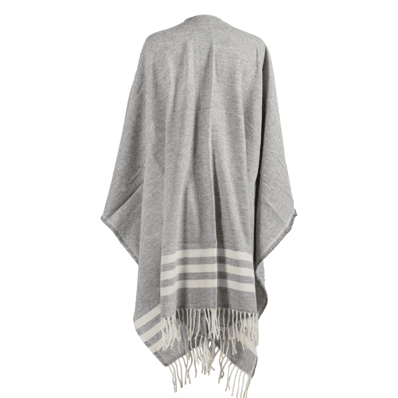 faribault mill gray natural stripe trapper wool shawl 30116990419053