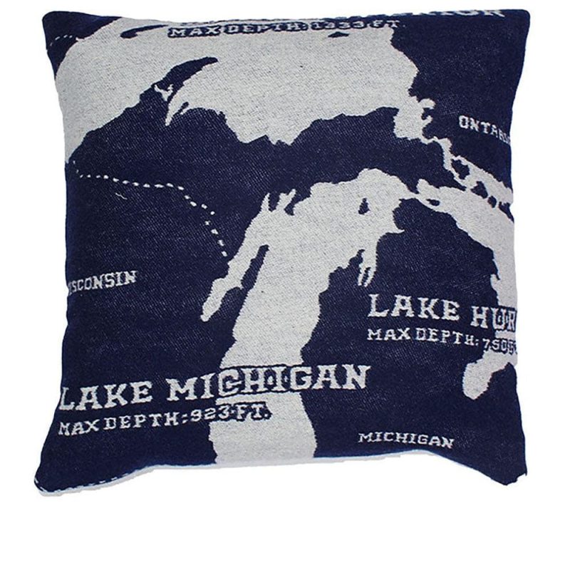 faribault mill great lakes great lakes map pillow case 28219916157037