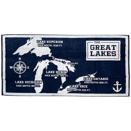 Great Lakes Map Towel Great Lakes active Current Full Price machine washable