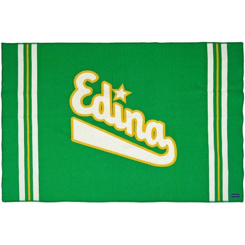 Edina High School Varsity Letter Throw Blanket Green active group-gallery personalization