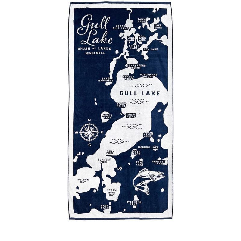 Gull Lake Map Towel Gull Lake active Current Full Price machine washable