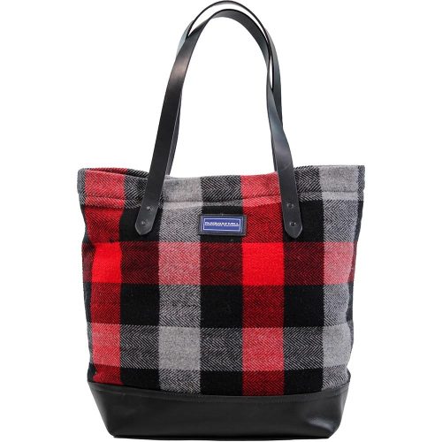 Lowertown Tri-Color Buffalo Check Wool Tote Red Black Gray active Current group-gallery Patterns & Plaids