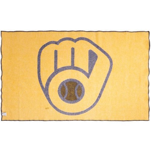 faribault mill navy milwaukee brewers wool throw 30066641797229