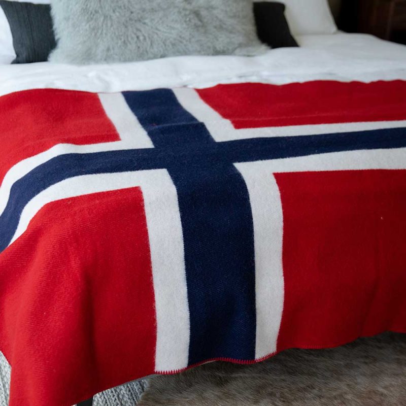 faribault mill norwegian flag norwegian flag wool throw 29034859069549