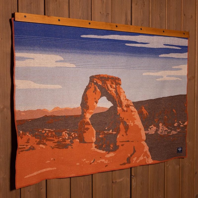 faribault mill orange arches national park wool throw 30026439000173