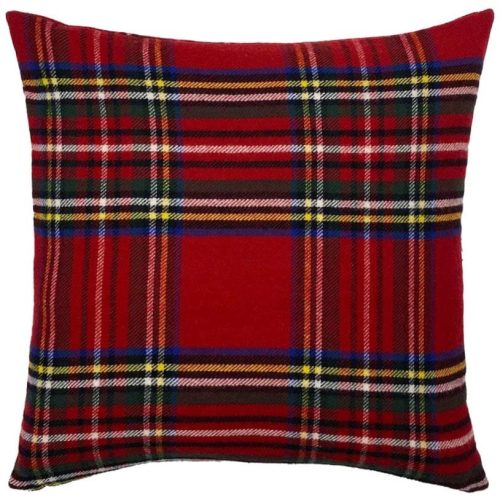 Stewart Plaid Pillow Case Red active machine washable