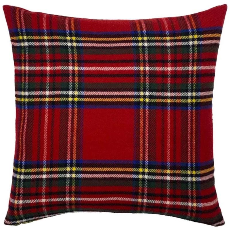 Stewart Plaid Pillow Case Red active machine washable