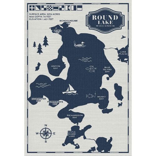 Round Lake Map Wool Throw Blanket Round Lake active Current Dry clean or hand wash Full Price Lakes & Maps