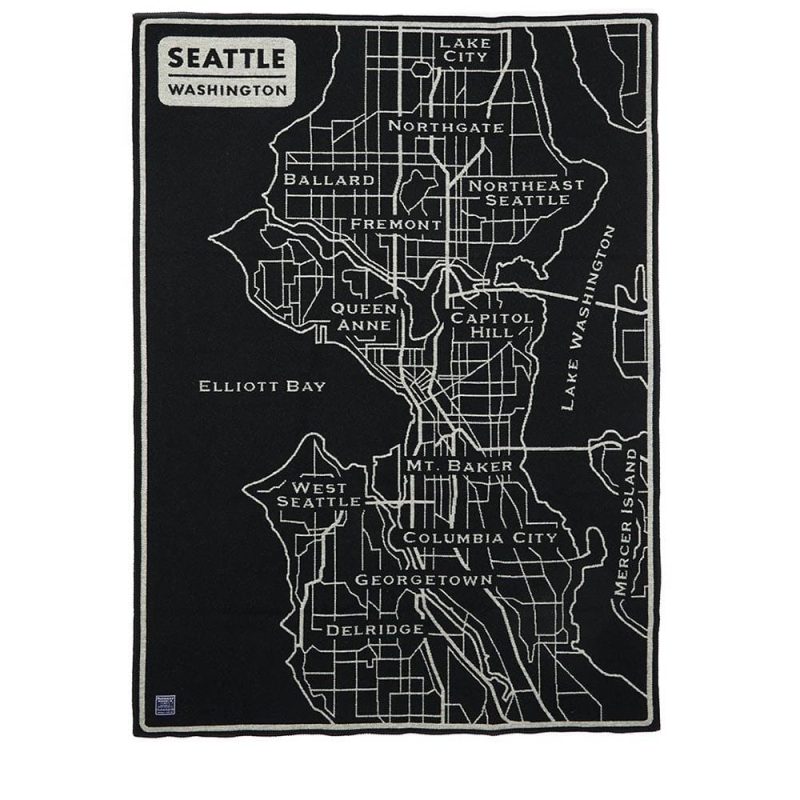 Seattle Map Wool Throw Seattle Map active Current Dry clean or hand wash Full Price Lakes & Maps